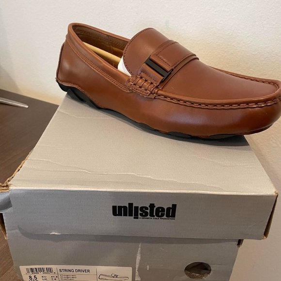 NEW Unlisted By Kenneth Cole BROWN Men's String Driver Loafers, US Size 8.5 - Picture 1 of 8